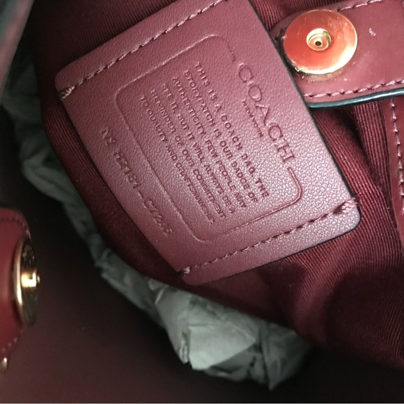 New coach Town Bucket Bag Pink Disco Star Print Black Leather Purse - Picture 7 of 9